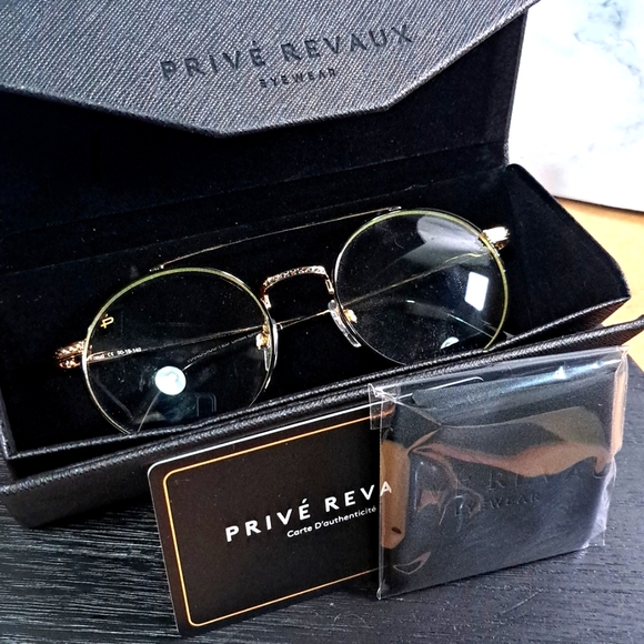 NEW Blue light filtering glasses by PRIVE REVAUX, round gold, Rx'able - Picture 2 of 7